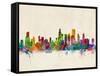 Chicago City Skyline-Michael Tompsett-Framed Stretched Canvas