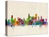 Chicago City Skyline-Michael Tompsett-Stretched Canvas