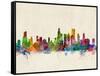 Chicago City Skyline-Michael Tompsett-Framed Stretched Canvas