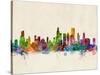 Chicago City Skyline-Michael Tompsett-Stretched Canvas