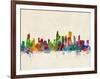 Chicago City Skyline-Michael Tompsett-Framed Art Print