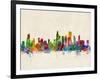 Chicago City Skyline-Michael Tompsett-Framed Art Print