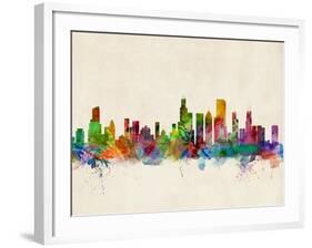 Chicago City Skyline-Michael Tompsett-Framed Art Print