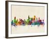 Chicago City Skyline-Michael Tompsett-Framed Art Print