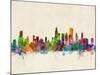 Chicago City Skyline-Michael Tompsett-Mounted Art Print