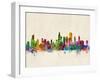 Chicago City Skyline-Michael Tompsett-Framed Art Print