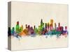 Chicago City Skyline-Michael Tompsett-Stretched Canvas