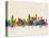 Chicago City Skyline-Michael Tompsett-Stretched Canvas