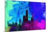 Chicago City Skyline-NaxArt-Mounted Premium Giclee Print