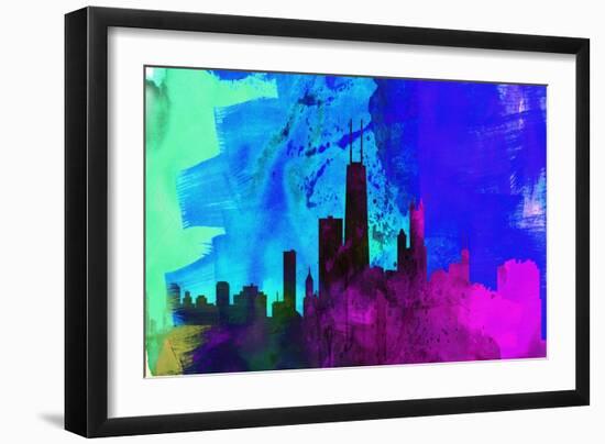 Chicago City Skyline-NaxArt-Framed Art Print