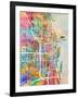 Chicago City Street Map-Michael Tompsett-Framed Art Print