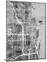 Chicago City Street Map-Michael Tompsett-Mounted Art Print