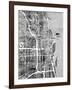 Chicago City Street Map-Michael Tompsett-Framed Art Print