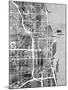 Chicago City Street Map-Michael Tompsett-Mounted Art Print