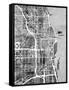 Chicago City Street Map-Michael Tompsett-Framed Stretched Canvas