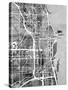 Chicago City Street Map-Michael Tompsett-Stretched Canvas