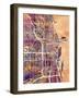 Chicago City Street Map-Michael Tompsett-Framed Art Print