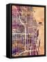 Chicago City Street Map-Michael Tompsett-Framed Stretched Canvas