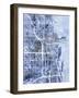 Chicago City Street Map-Michael Tompsett-Framed Art Print