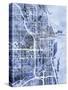 Chicago City Street Map-Michael Tompsett-Stretched Canvas