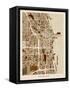 Chicago City Street Map-Michael Tompsett-Framed Stretched Canvas