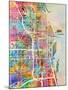 Chicago City Street Map-Michael Tompsett-Mounted Art Print