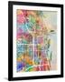 Chicago City Street Map-Michael Tompsett-Framed Art Print