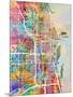 Chicago City Street Map-Michael Tompsett-Mounted Art Print