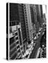 Chicago city street-Patrick  J. Warneka-Stretched Canvas