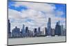 Chicago City Urban Skyline Panorama with Skyscrapers over Lake Michigan with Cloudy Blue Sky.-Songquan Deng-Mounted Photographic Print