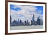 Chicago City Urban Skyline Panorama with Skyscrapers over Lake Michigan with Cloudy Blue Sky.-Songquan Deng-Framed Photographic Print