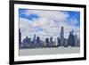 Chicago City Urban Skyline Panorama with Skyscrapers over Lake Michigan with Cloudy Blue Sky.-Songquan Deng-Framed Photographic Print