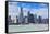 Chicago City Urban Skyline with Skyscrapers over Lake Michigan with Cloudy Blue Sky.-Songquan Deng-Framed Stretched Canvas