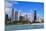 Chicago City Urban Skyline with Skyscrapers over Lake Michigan with Cloudy Blue Sky.-Songquan Deng-Mounted Photographic Print