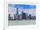 Chicago City Urban Skyline with Skyscrapers over Lake Michigan with Cloudy Blue Sky.-Songquan Deng-Framed Photographic Print