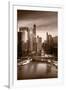 Chicago City View Afternoon BW-Steve Gadomski-Framed Photographic Print