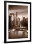 Chicago City View Afternoon BW-Steve Gadomski-Framed Photographic Print