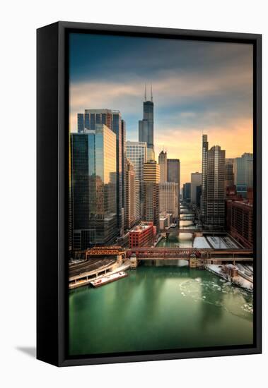 Chicago City View Afternoon-Steve Gadomski-Framed Stretched Canvas