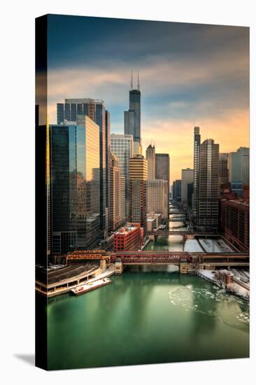 Chicago City View Afternoon-Steve Gadomski-Stretched Canvas