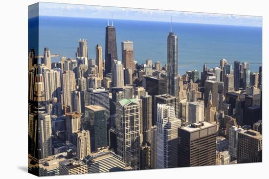 Chicago Cityscape and Lake Michigan, Hancock Center and Trump Tower, Chicago, Illinois, USA-Amanda Hall-Stretched Canvas