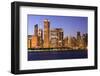 Chicago Cityscape at Dusk Viewed from Lake Michigan, Chicago, Illinois, United States of America-Amanda Hall-Framed Photographic Print