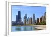 Chicago Cityscape from North Avenue Beach, John Hancock Center on the Left, Chicago, Illinois, USA-Amanda Hall-Framed Photographic Print