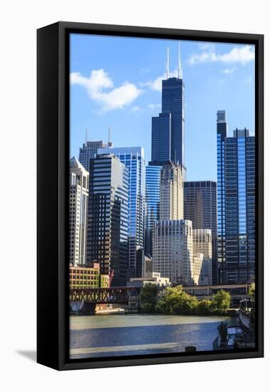 Chicago Cityscape-Fraser Hall-Framed Stretched Canvas