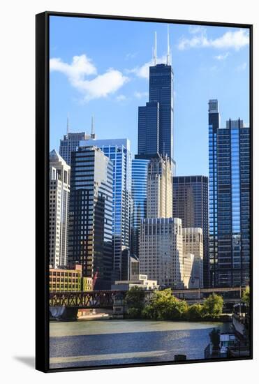 Chicago Cityscape-Fraser Hall-Framed Stretched Canvas