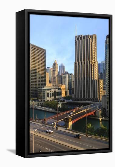 Chicago Cityscape-Fraser Hall-Framed Stretched Canvas