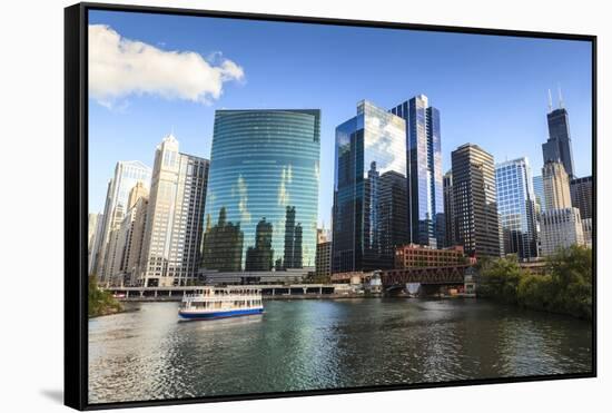 Chicago Cityscape-Fraser Hall-Framed Stretched Canvas