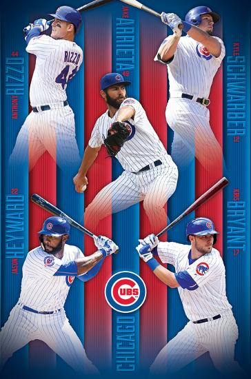 Chicago Cubs- 2016 Lineup-null-Lamina Framed Poster