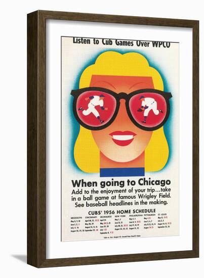 Chicago Cubs Schedule 1956-null-Framed Art Print