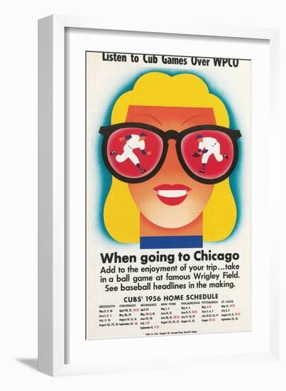 Chicago Cubs Schedule 1956-null-Framed Art Print