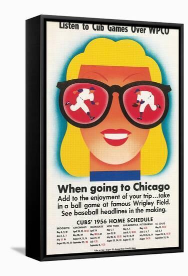 Chicago Cubs Schedule 1956-null-Framed Stretched Canvas